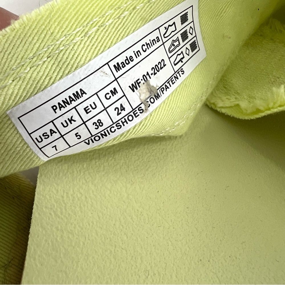Vionic Beach Panama Crisscross Strap Slip On Sandals Pale Lime 7 - Picture 11 of 12